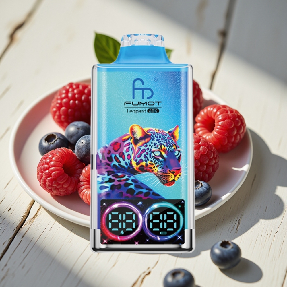 Fumot Leopard 40K Puffs Disposable Vape Μπλε Βατόμουρο 5% Nicotine Dual Mesh