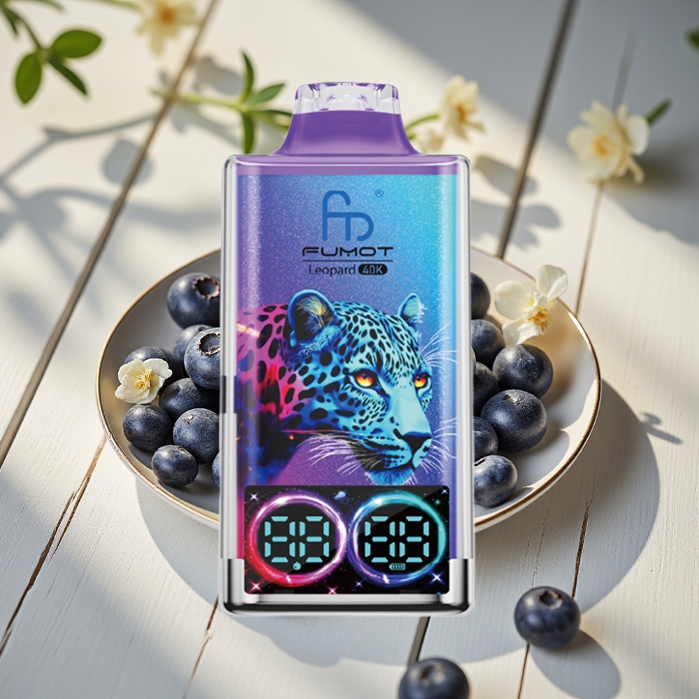 Fumot Leopard 40K Puffs Disposable Vape Μπλε Βατόμουρο στον Πάγο με 5% Nicotine & Dual Mesh