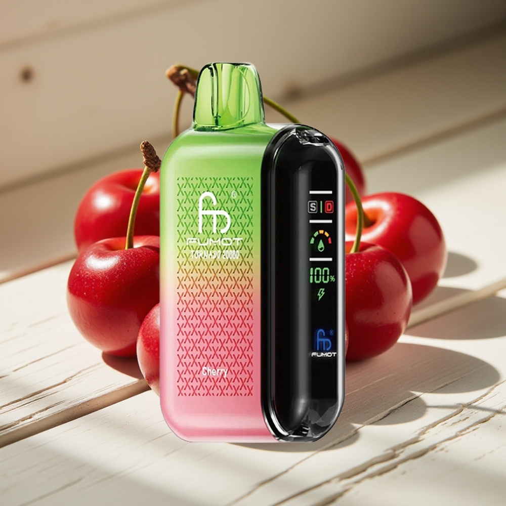 Fumot Tornado 20000 Puffs Disposable Vape Κεράσι με Dual Mesh Coil και 850mAh