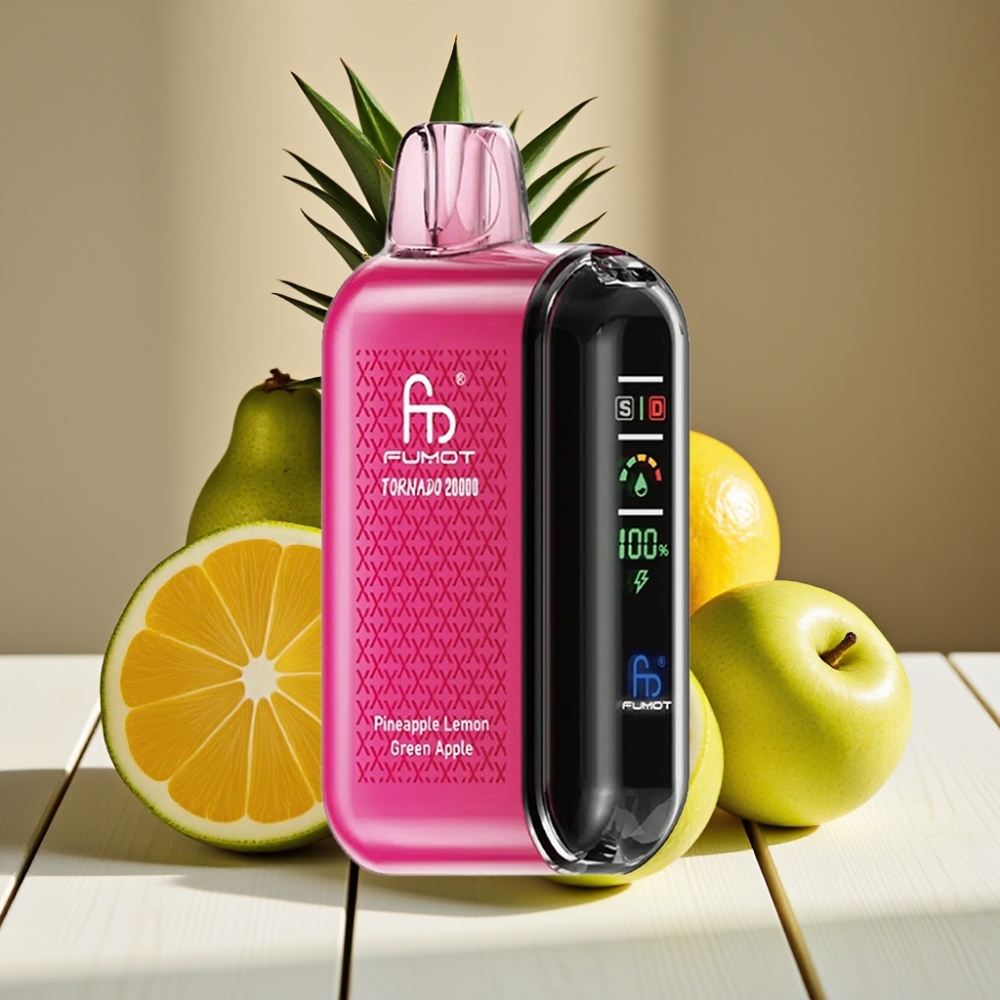 Fumot Tornado 20000 Puffs Ανανάς Λεμόνι Πράσινο Μήλο Dual Mesh Coil 850mAh