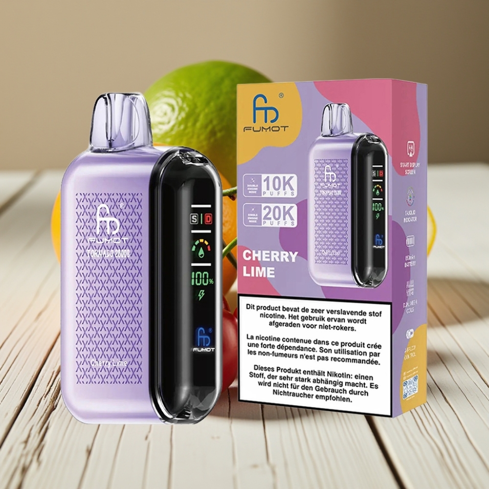 Fumot Tornado 20000 Puffs Απορριπτέο Vape Κερασόλεμο και 850mAh