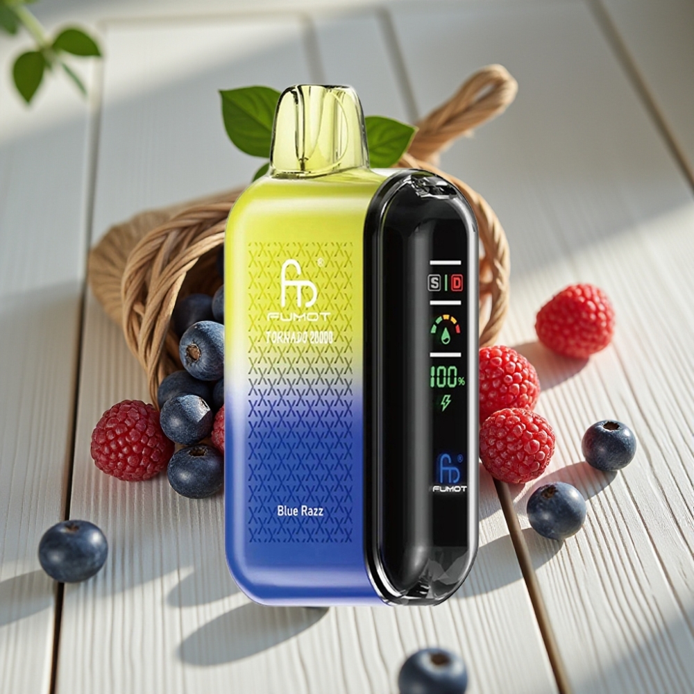 Fumot Tornado 20000 Puffs vape distributor Greece Αναψυκτικό Μπλε Ραζ Dual Mesh Coil