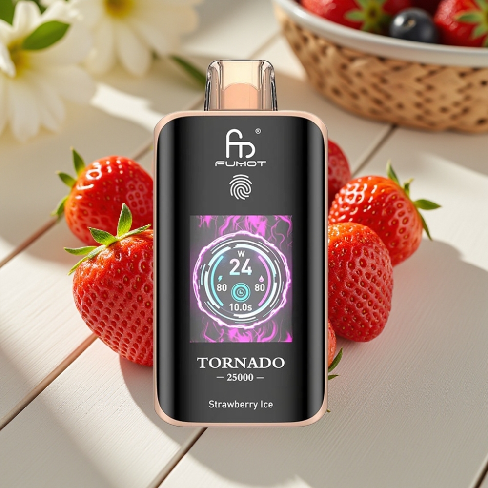 Fumot Tornado 25000 Puffs Αναψυκτική Φράουλα με Οθόνη HD και 700mAh Μπαταρία