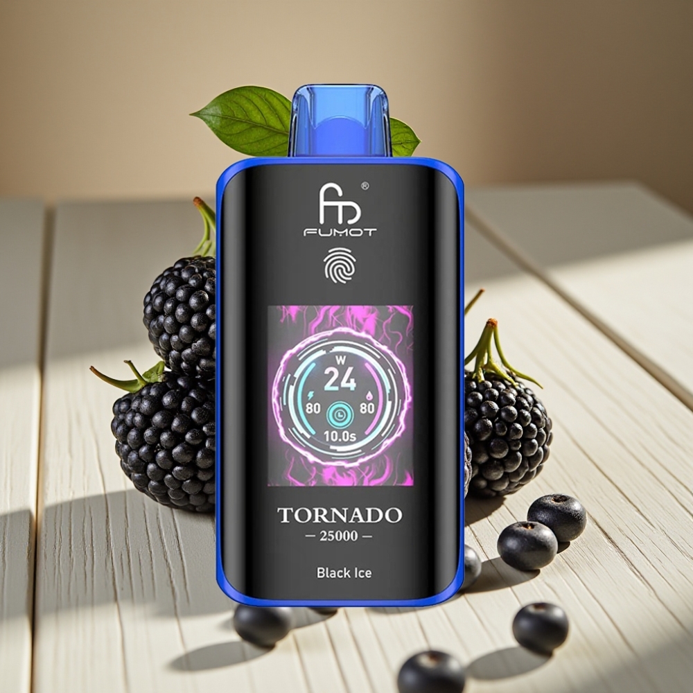 Fumot Tornado 25000 Puffs Μελανός Πάγος με HD Screen & 700mAh Μπαταρία
