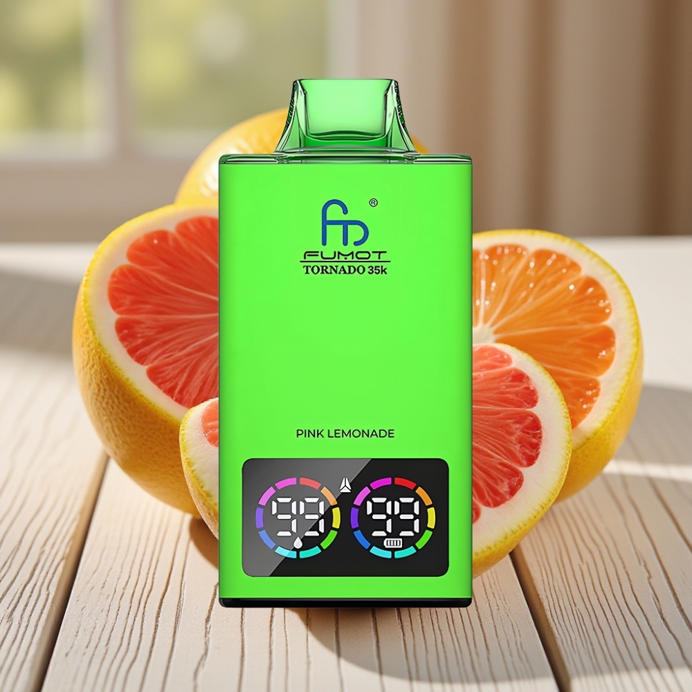 Fumot Tornado 35000 Disposable Vape Ροζ Λεμονάδα με Dual Mesh Coil & USB-C