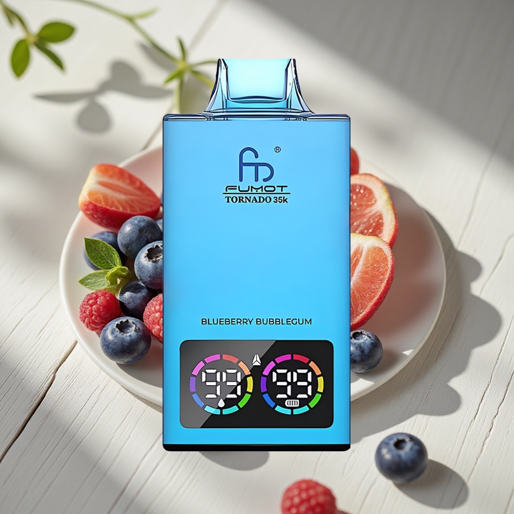 Fumot Tornado 35000 Απορριπτέο Vape Μπλε Βατόμουρο Τσίχλα με Dual Mesh Coil