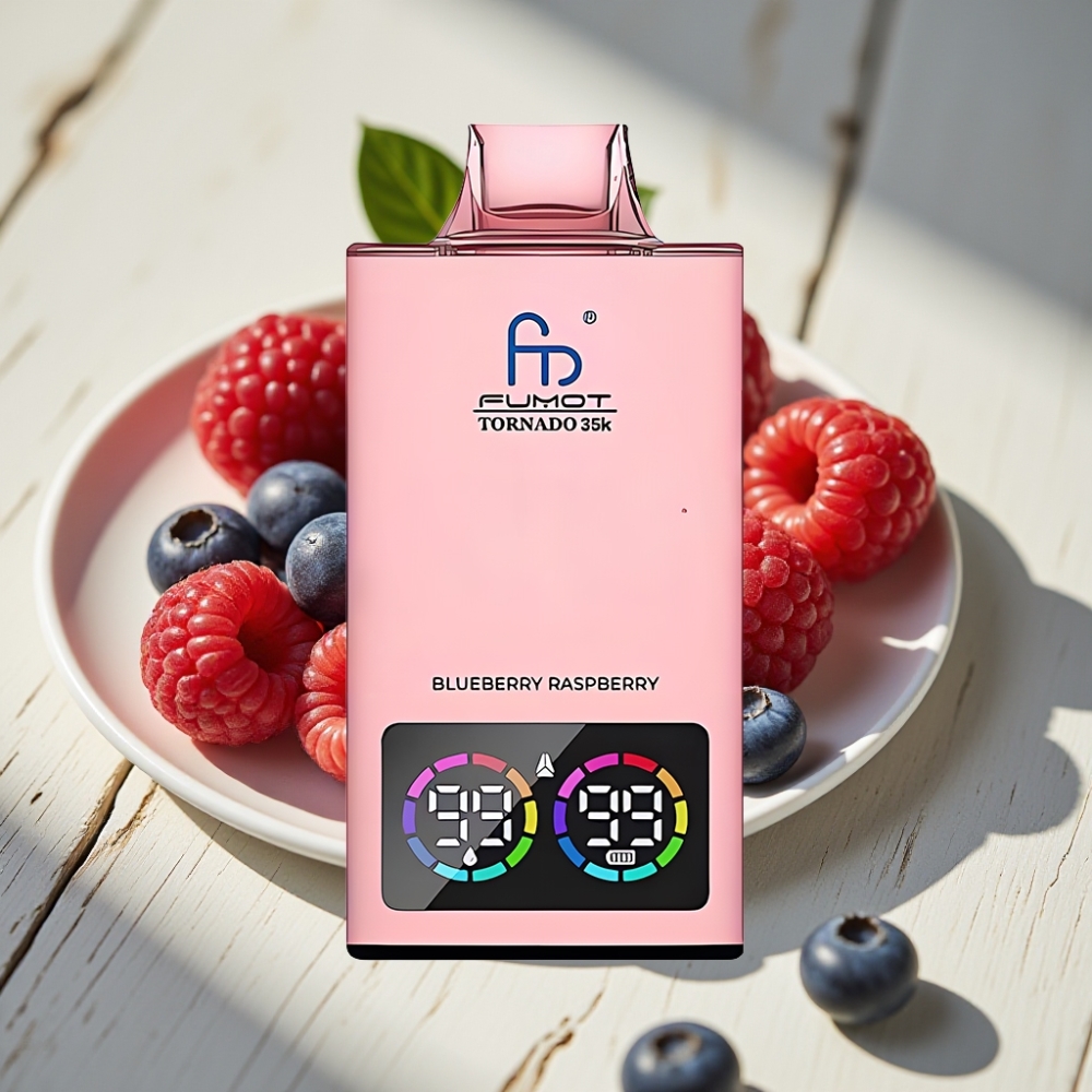 Fumot Tornado 35K Disposable Vape Μπλε Μούρο Βατόμουρο Dual Mesh Coil 15ml