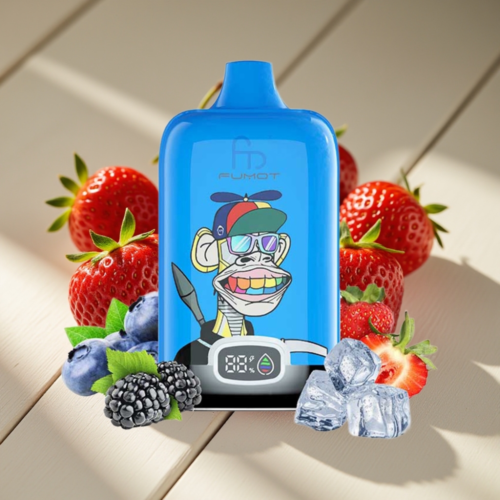 Fumot Tornado Digital Box 12000 Puffs Φράουλα Σταφύλι 20ml E-Liquid