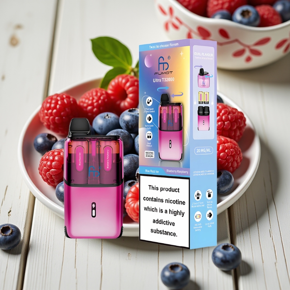 Fumot Ultra T32000 Disposable Vape Μπλε Razz Πάγος - Μπλε Μούρο Βατόμουρο