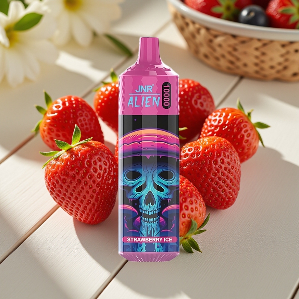 JNR Alien 10000 Puffs Διαλείπων Ατμιστής Φράουλα Πάγος 850mAh
