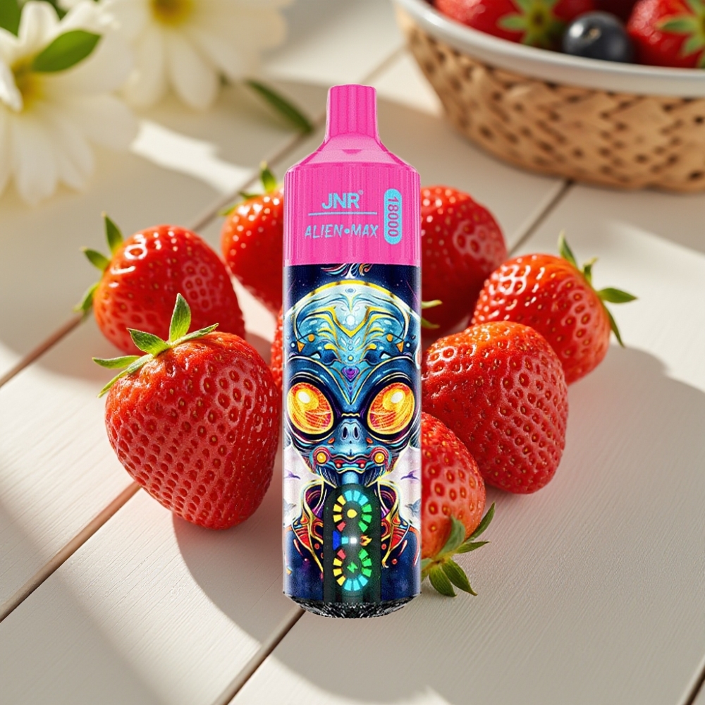 JNR Alien Max 18000 Puffs vape distributor Greece Διπλός Πυρήνας Φράουλα Πάγος