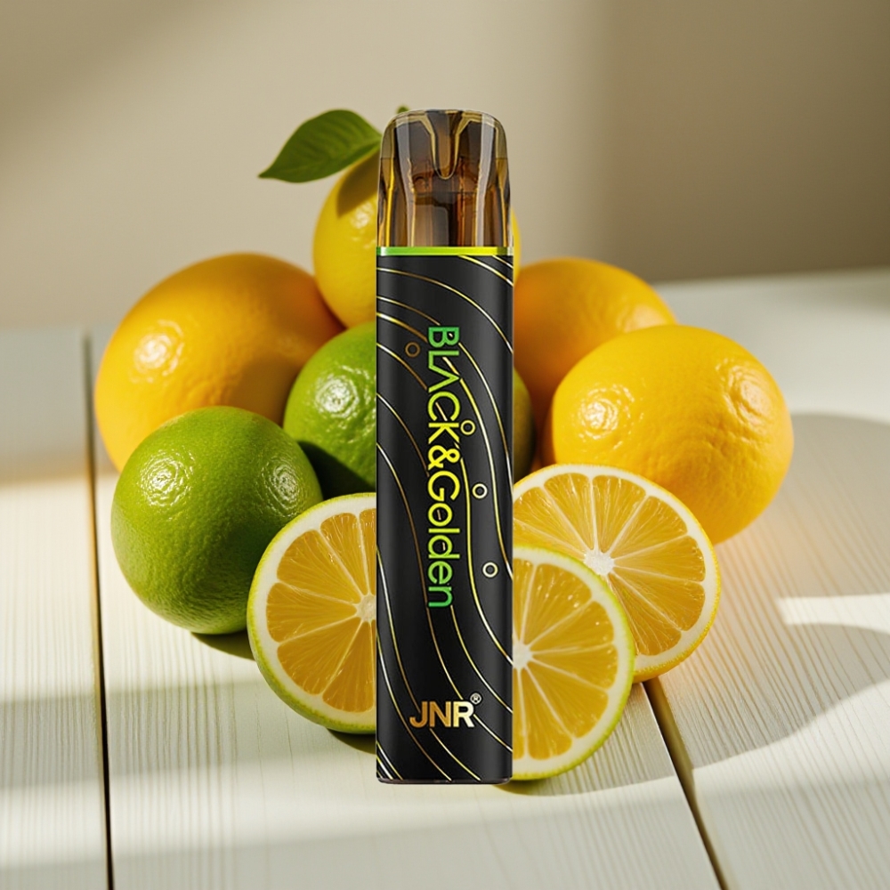 JNR Black&Golden 600+200 Πνοές Disposable Vape Λεμόνι & Λαϊμή