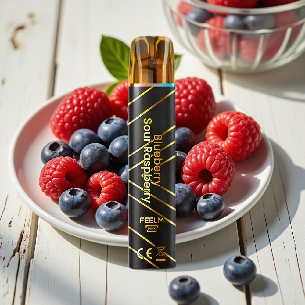 JNR Black&Golden 600+200 Puffs Disposable Vape Μπλε Βατόμουρο Ξινή Σμέουρα