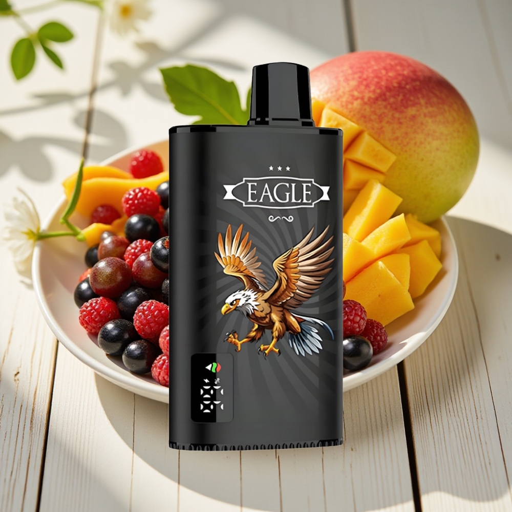 JNR EAGLE Smart 23000 Puffs Disposable Vape Μαυροκουμπούρο Μάνγκο Πάγος με Ψηφιακή Οθόνη και Ρυθμιζόμενη Ροή Αέρα