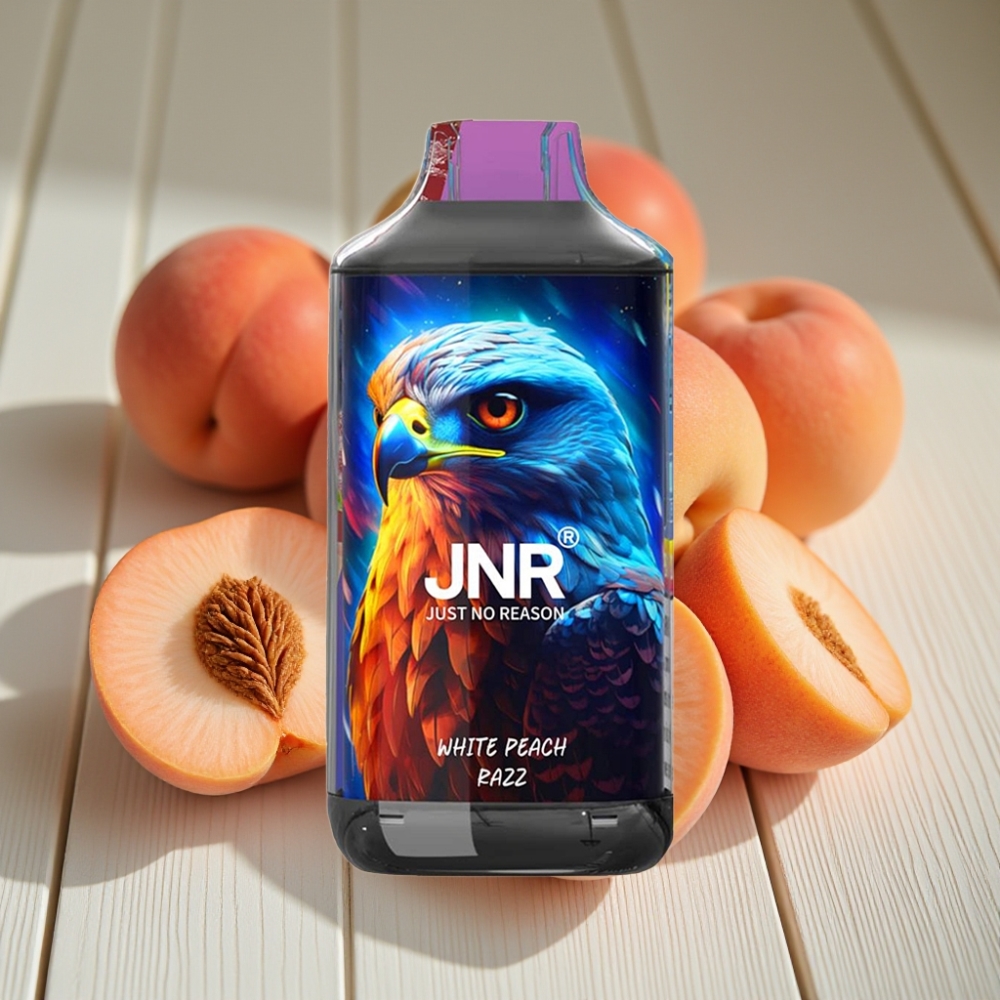 JNR Falcon 16000 Puffs vape distributor Greece Ασπρό Ροδάκινο Razz, 850 mAh, 22ml