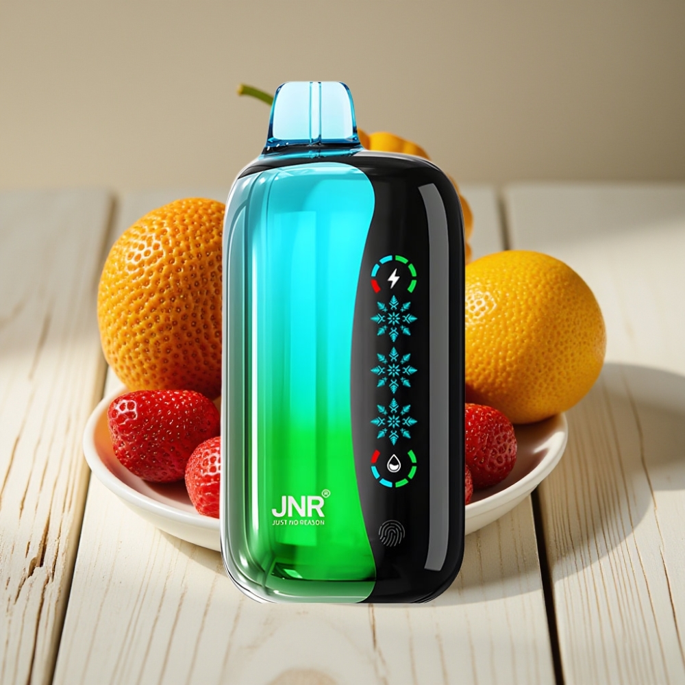 JNR Flex Ice 21000 Puffs Απορριπτόμενο Vape Φράουλα Kiwi με Ice Adjustable και 26ml E-liquid