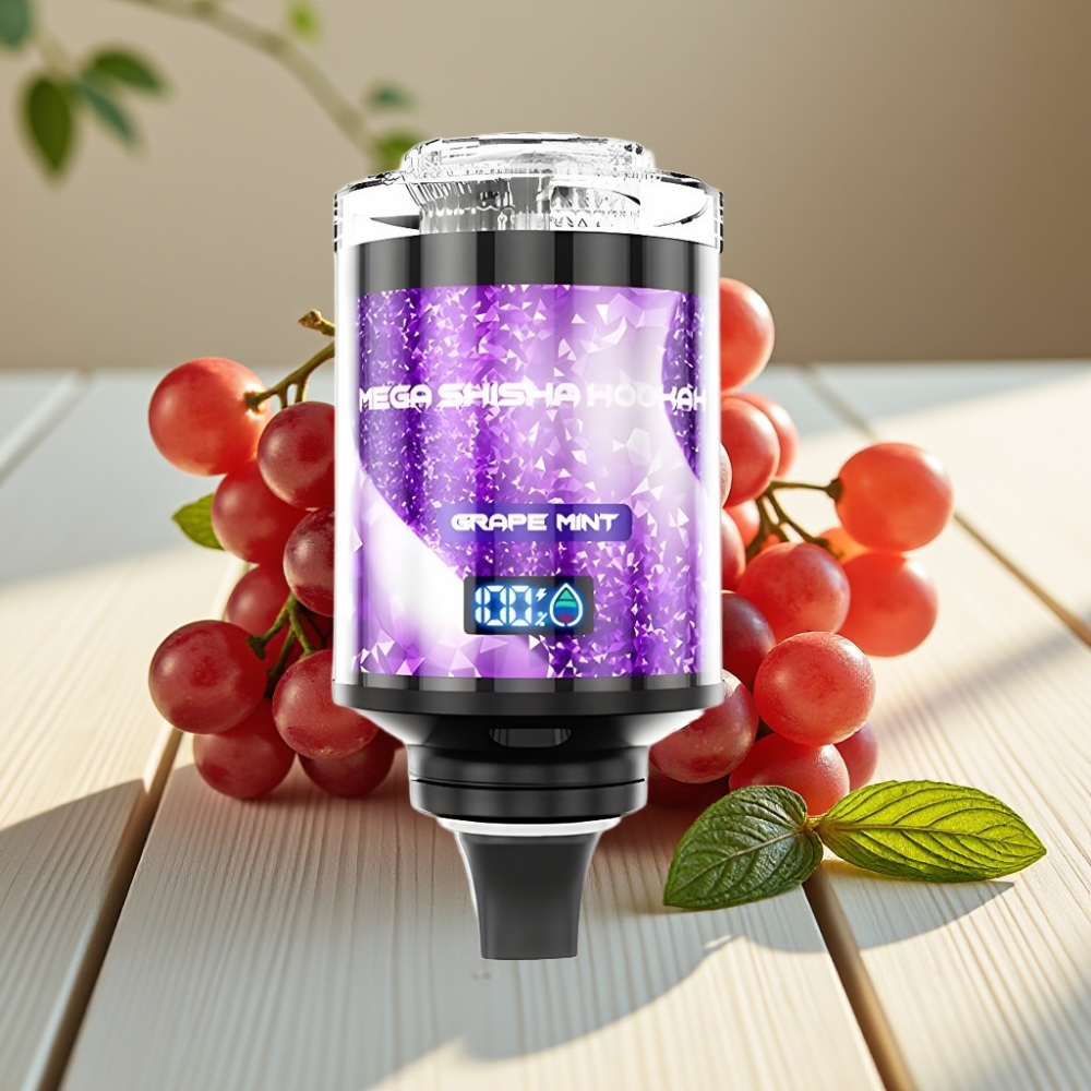 JNR Mega Shisha Hookah 100K Desktop Συμβατότητα Σταφύλι Μέντα