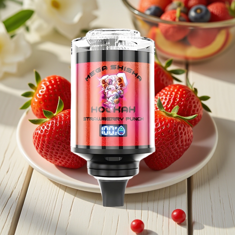 JNR Mega Shisha Hookah 100K Συσκευή Επιφάνειας Εργασίας Φράουλα Punch