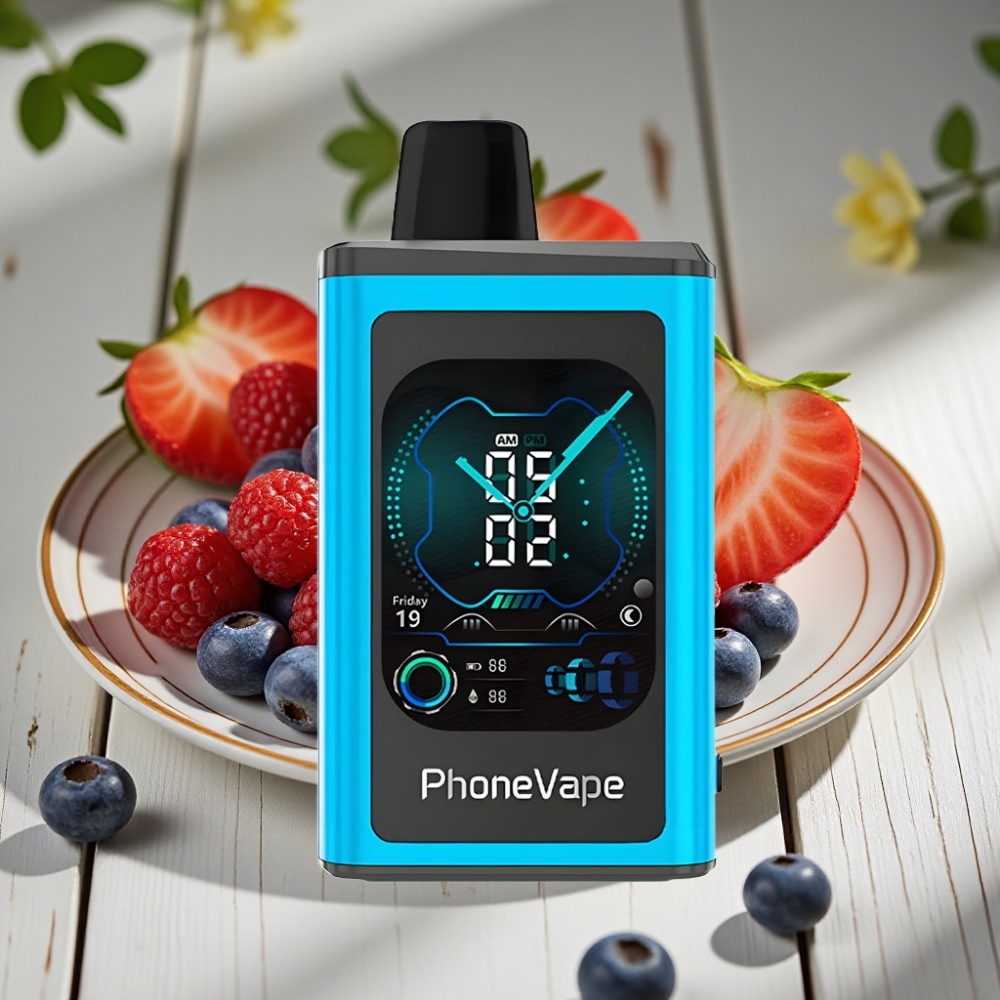 JNR PhoneVape 30000 πuffs Απορρίψιμο Vape Μπλε Razz Πάγος με Type-C και Turbo Mode