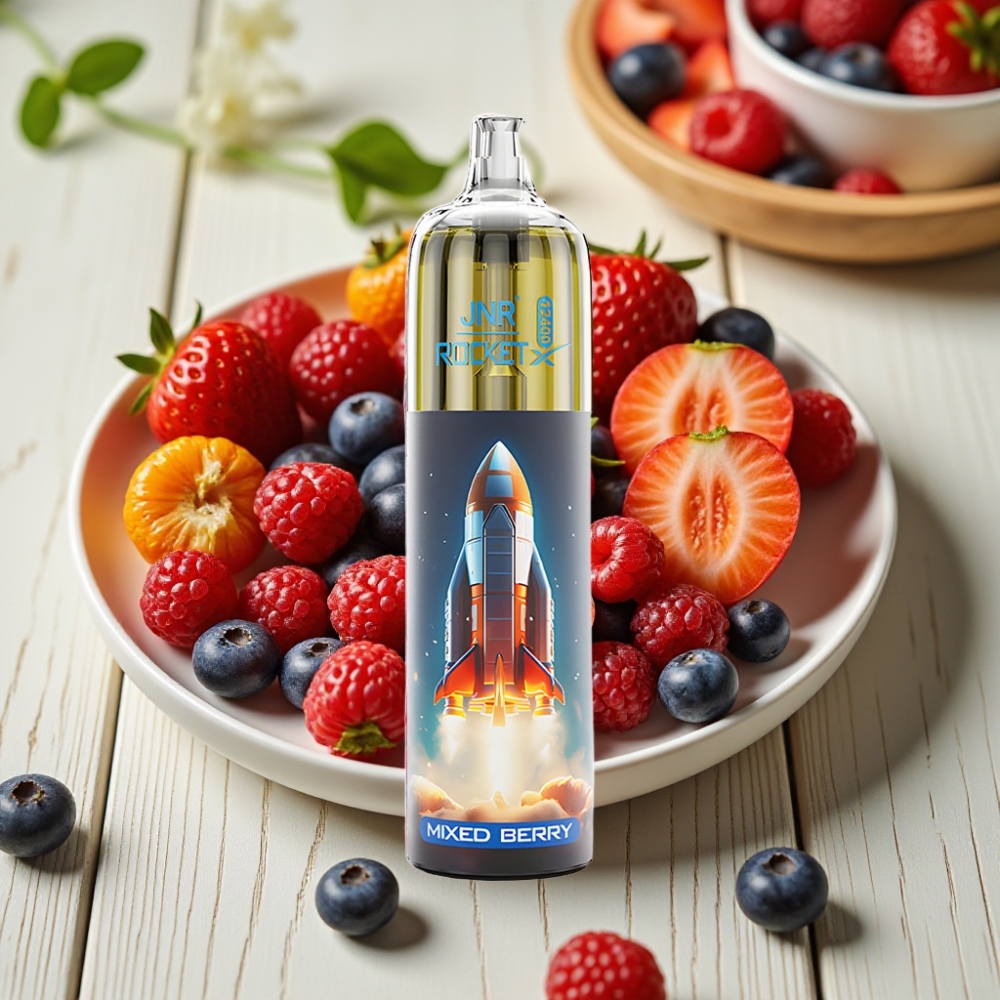 JNR Rocket-X 12400 Puffs Disposable Vape Μικτό Μούρο με ρυθμιζόμενη ροή αέρα και RGB φώτα