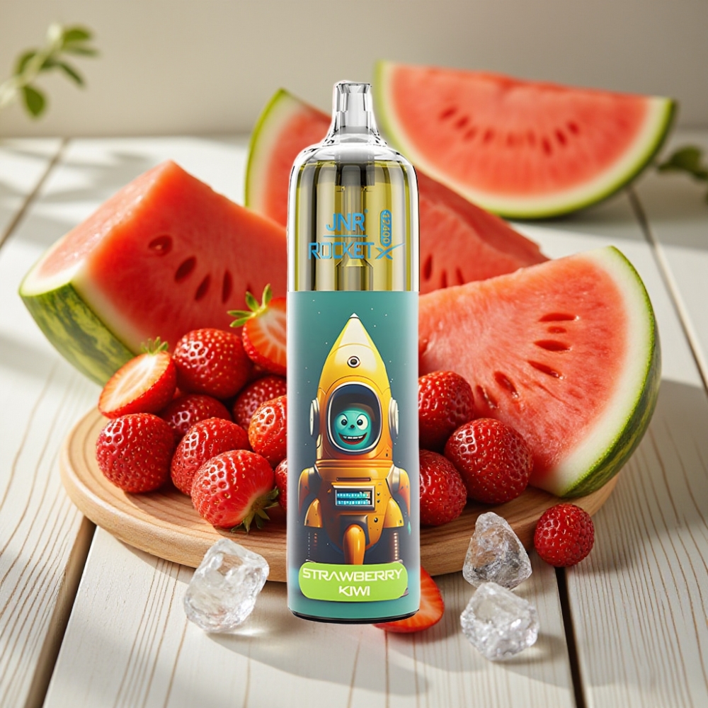 JNR Rocket-X 12400 Puffs Disposable Vape Φράουλα Καρπούζι Πάγος με ρυθμιζόμενη ροή αέρα και RGB φώτα