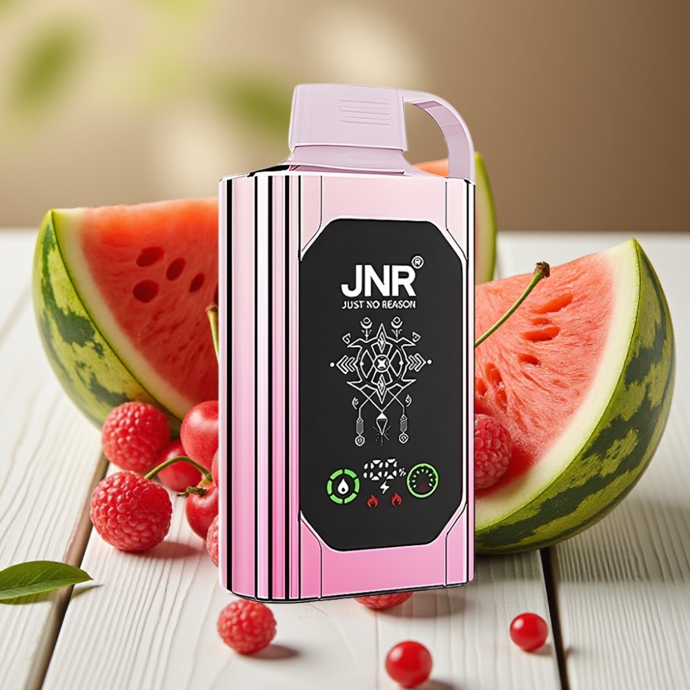 JNR Shisha Hookah Box 20500 Puffs Αχλάδι Καρπούζι Παγωνιά με Dual Mesh Coil & Type-C