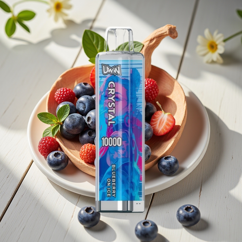 Uwin Crystal 10000 Ατμίσεις Απορριπτόμενο Ηλεκτρονικό Τσιγάρο Μπλε Μούρο Παγωμένο 18ml