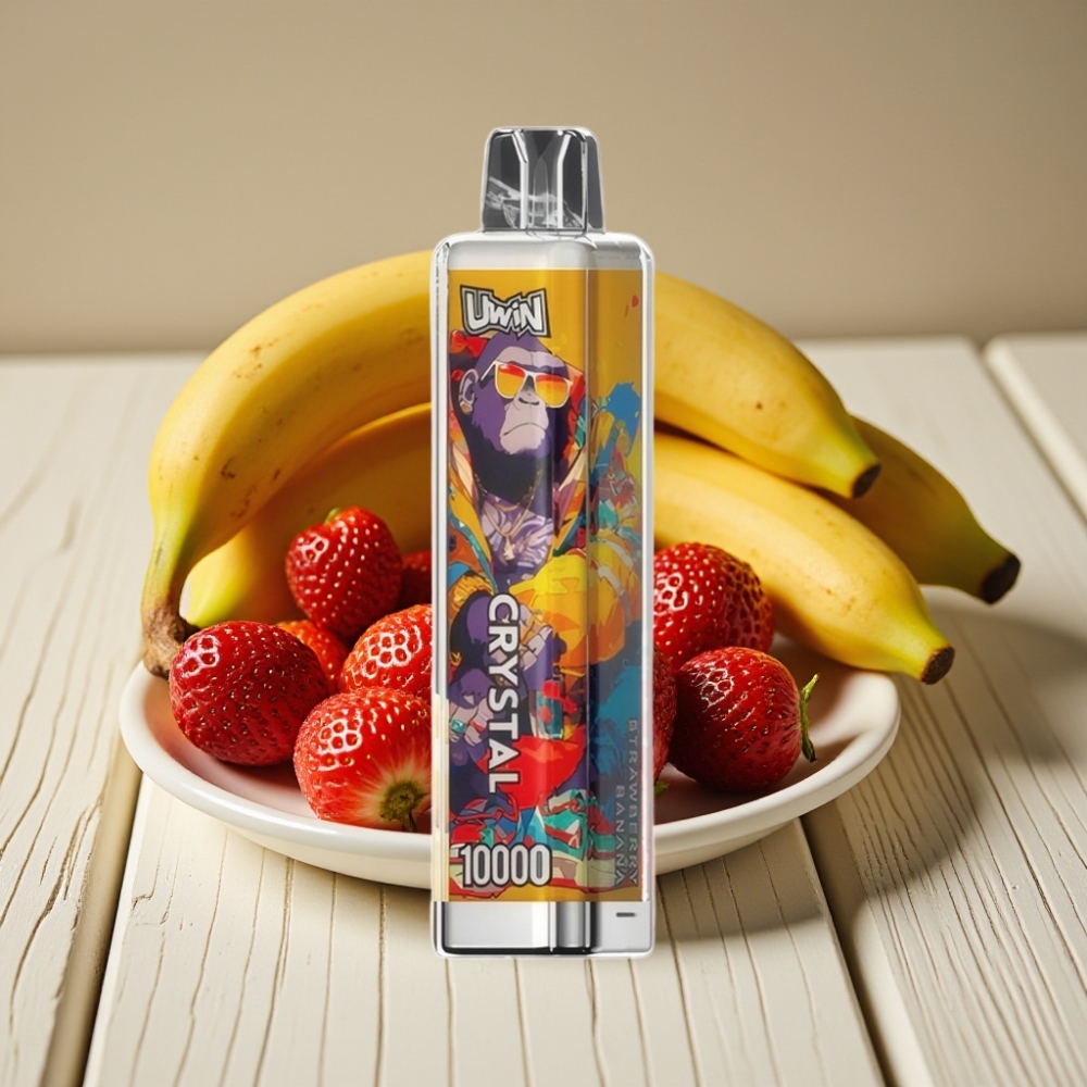 Uwin Crystal 10000 Puffs Απορριπτέο Vape Φράουλα Μπανάνα 18ml