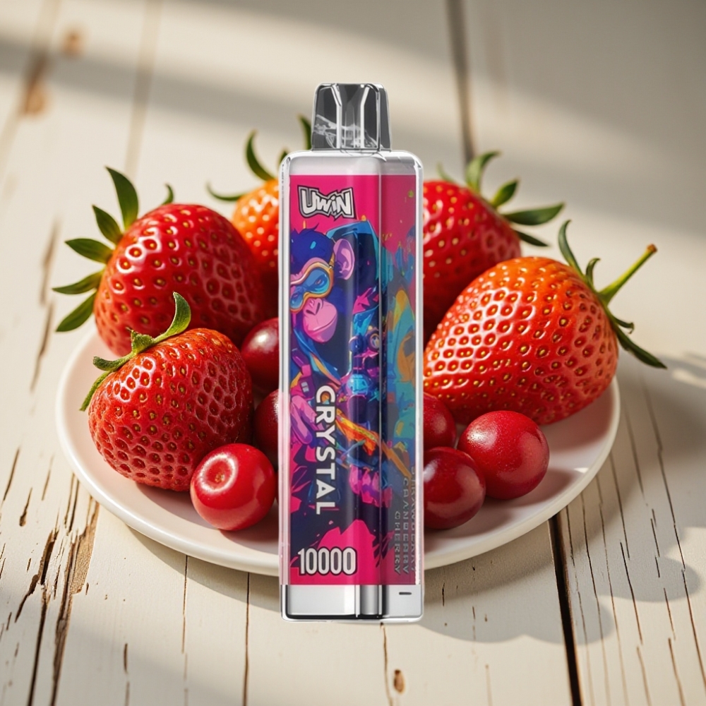 Uwin Crystal 10000 Puffs vape distributor Greece Αναψυκτικό Φραούλα Κράνμπερι Κεράσι