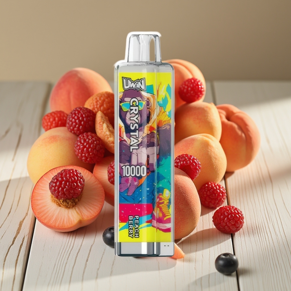Uwin Crystal 10000 Puffs vape distributor Greece Απορριπτέο Vape Ροδάκινο Μούρο