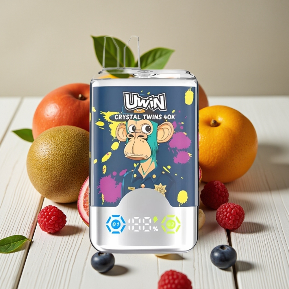 UWIN Crystal Twins 40000 Puffs Αναψυκτικό Κίβι Πάσιον Φρούτο Γκουάβα Μπλούμπερι Βατόμουρο