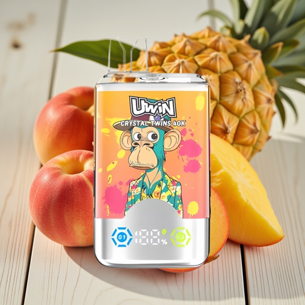 Uwin Crystal Twins 40000 Puffs Ροδάκινο Μάνγκο Ανανάς Red Bull