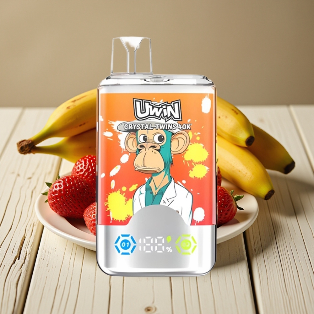 Uwin Crystal Twins 40000 Puffs vape distributor Greece Αχλάδι Φράουλα Αγάπη 66 και