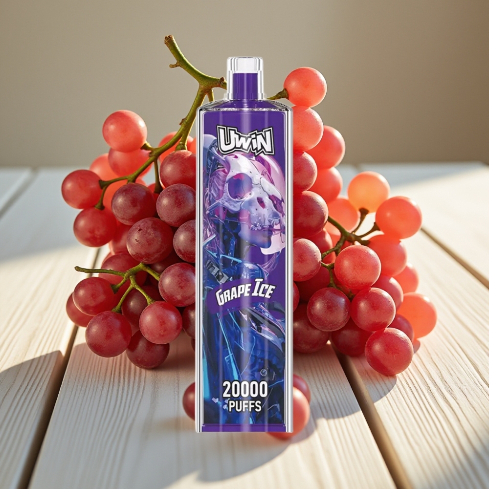 Uwin Shisha Hookah Crystal 20000 Πάφς Παγωμένο Σταφύλι Mesh Coil