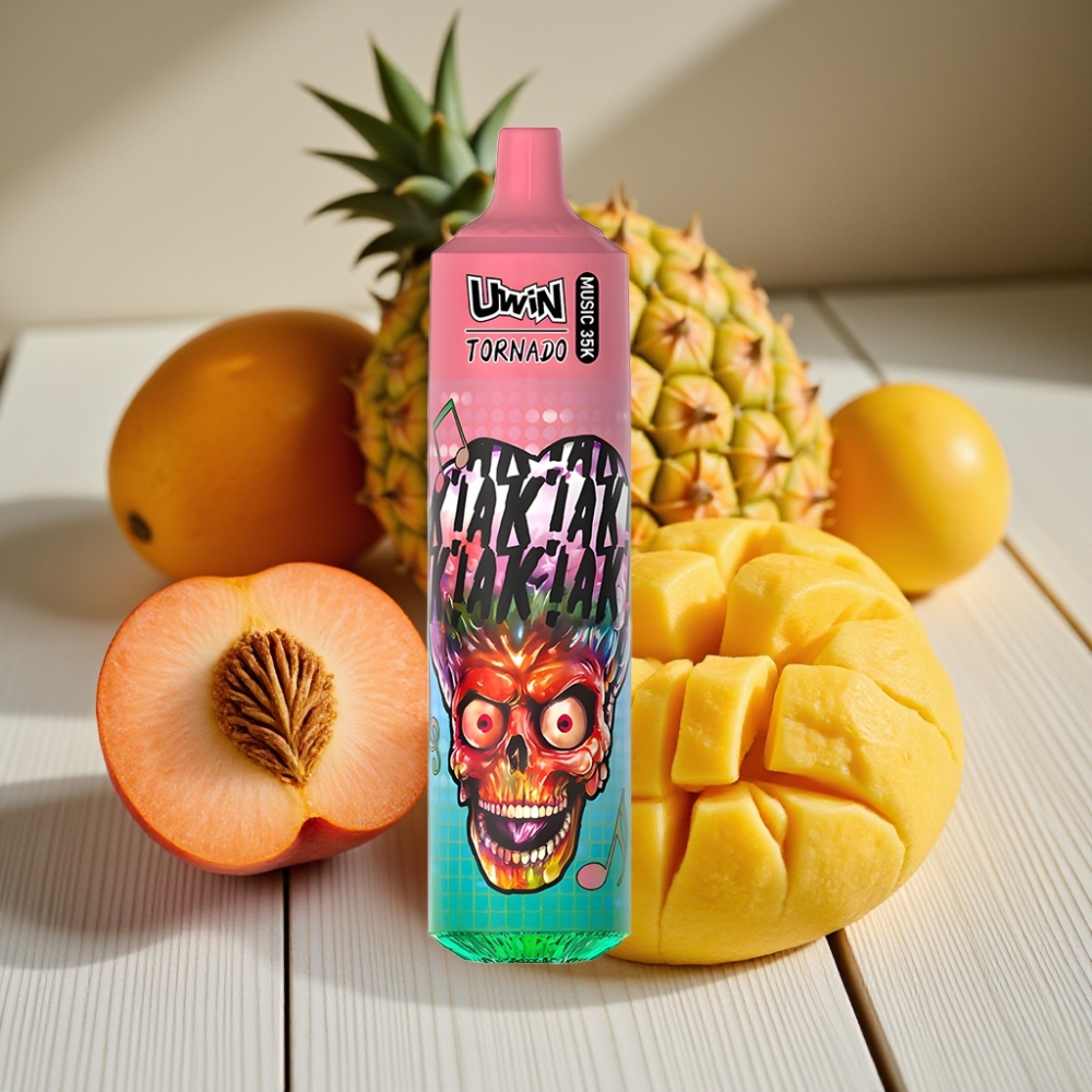 Uwin Tornado 35K Music Disposable Vape Ροδάκινο Μάνγκο Ανανάς