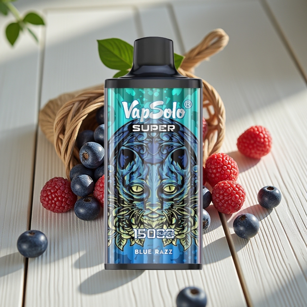 Vapsolo Super 15000 Puffs Αναλώσιμο Vape Μπλε Razz 40ml 850mAh