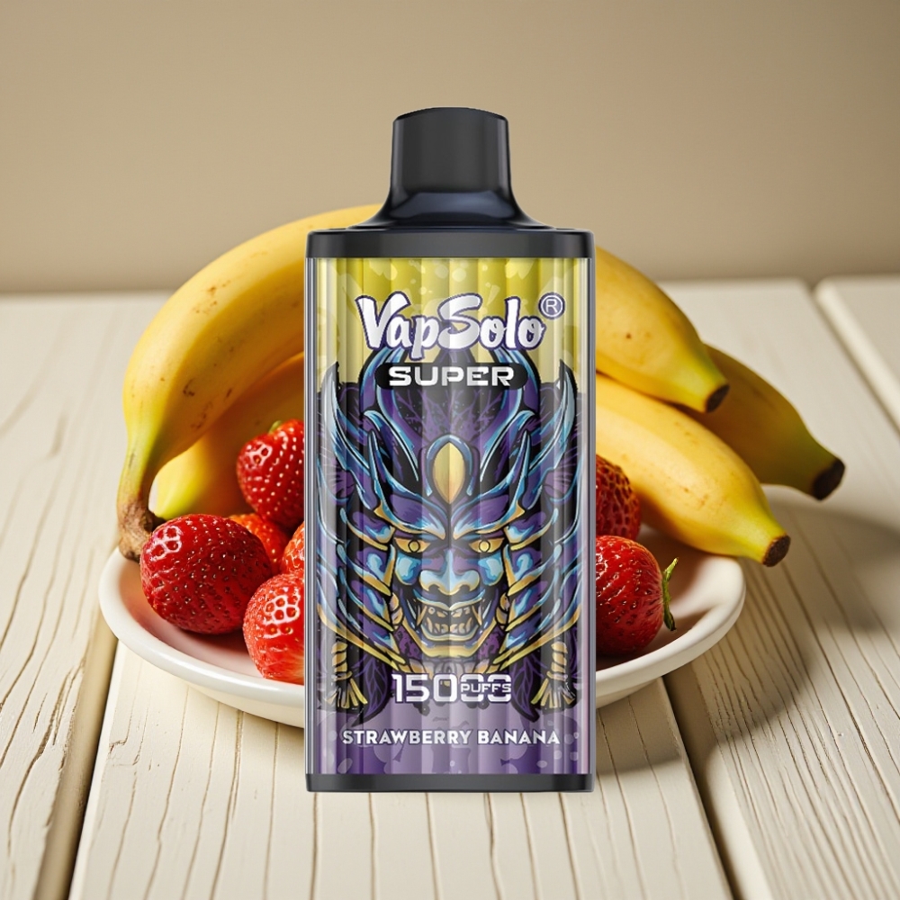 Vapsolo Super 15000 Puffs vape distributor Greece Φράουλα Μπανάνα 40ml 850mAh