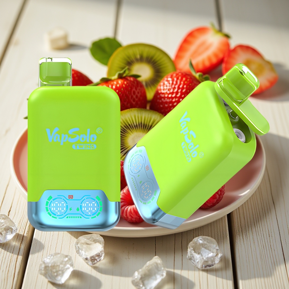 Vapsolo Twins 20000 Puffs Αναψυκτικό Φράουλα Κίβι & Φράουλα Βατόμουρο Κεράσι Πάγος