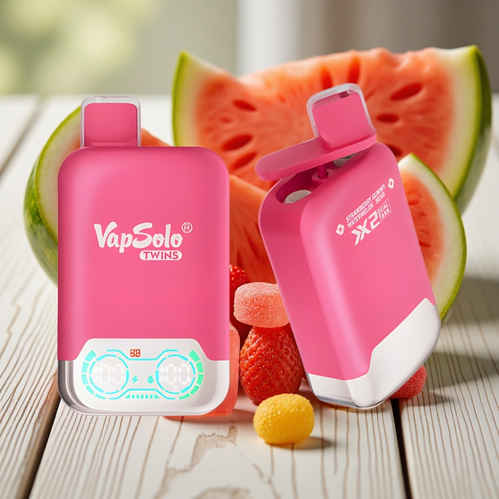 Vapsolo Twins 20000 Puffs Αναψυκτικό Φράουλα Καρπούζι & Ζαχαρωτό Αρκούδα