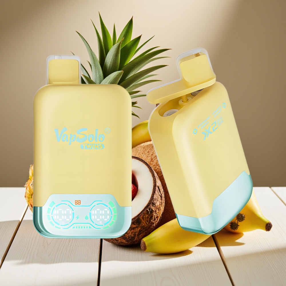 Vapsolo Twins 20000 Puffs Αναψυκτικό Ανανάς Καρύδα & Φράουλα Μπανάνα 40ml