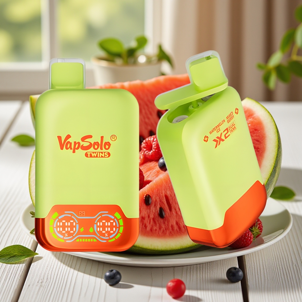 Vapsolo Twins 20000 Puffs Ανεξάρτητο Ατμιστικό Καρπούζι Πάγος & Μικτό Μούρο 40ml