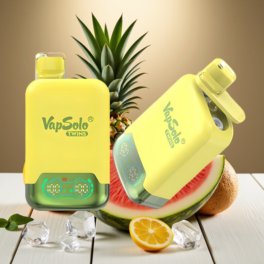 Vapsolo Twins 20000 Puffs Αναψυκτικό Ανανάς Καρύδα & Καρπούζι Πάγος 40ml 50mg/ml