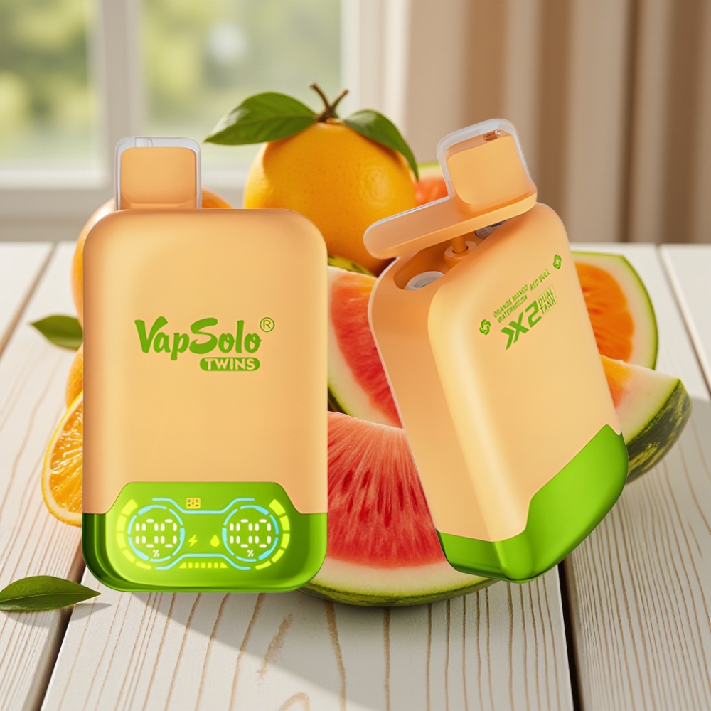 Vapsolo Twins 20000 Puffs Αναψυκτικό Πορτοκάλι Μάνγκο Καρπούζι & Red Bull 40ml