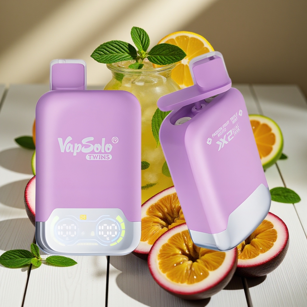 Vapsolo Twins 20000 Puffs Απορριπτέο Vape Φρούτο του Πάθος Mojito & Τριπλά Μινθ