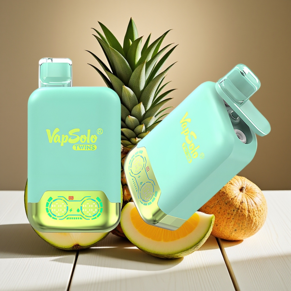 Vapsolo Twins 20000 Puffs vape distributor Greece Τριπλό Πεπόνι & Ανανάς Καρύδα
